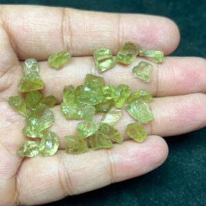 Raw Green Amethyst Rough Lot | Transparent Prasiolite Stone 10-12mm