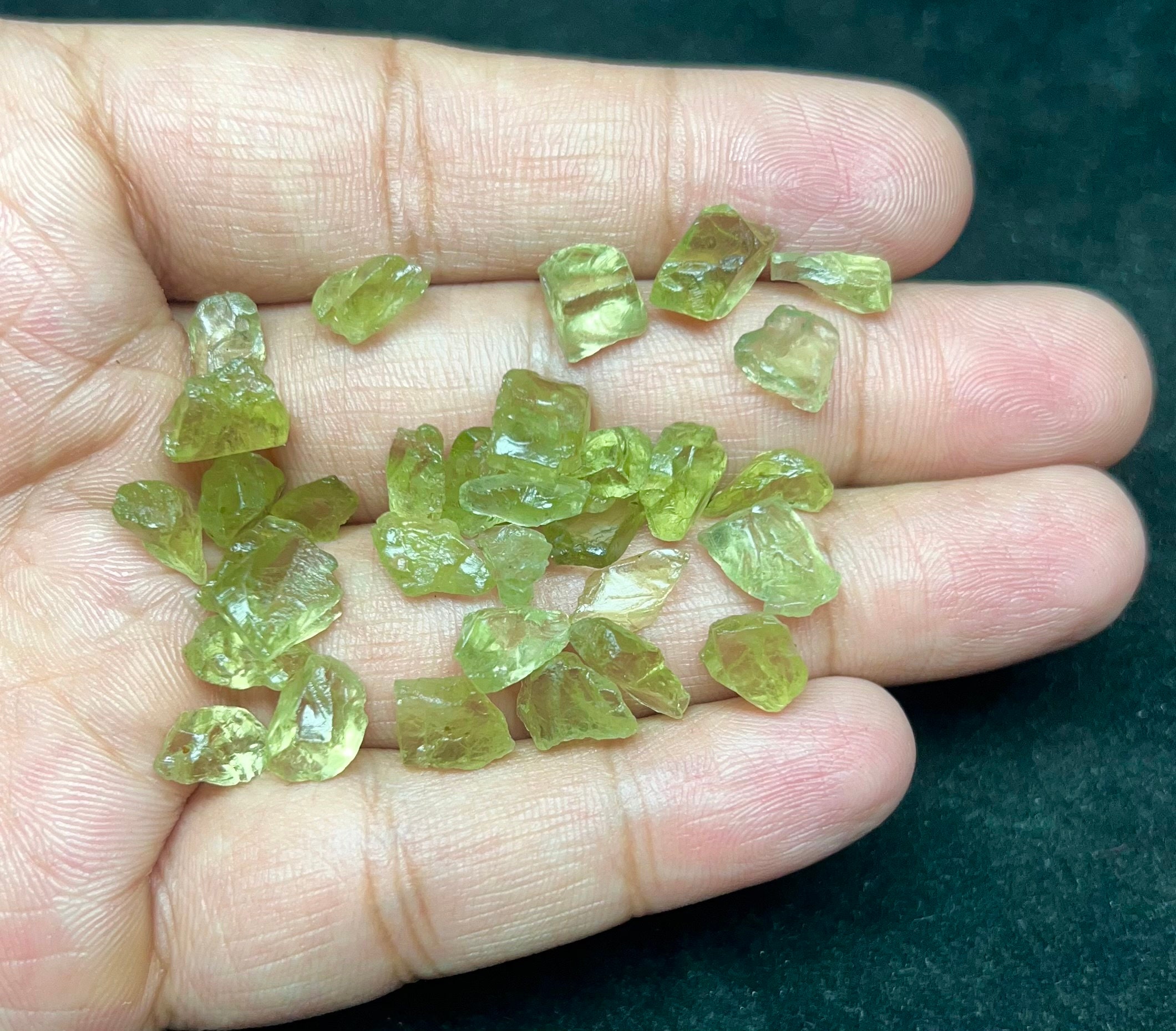 Raw Green Amethyst Rough Lot | Transparent Prasiolite Stone 10-12mm