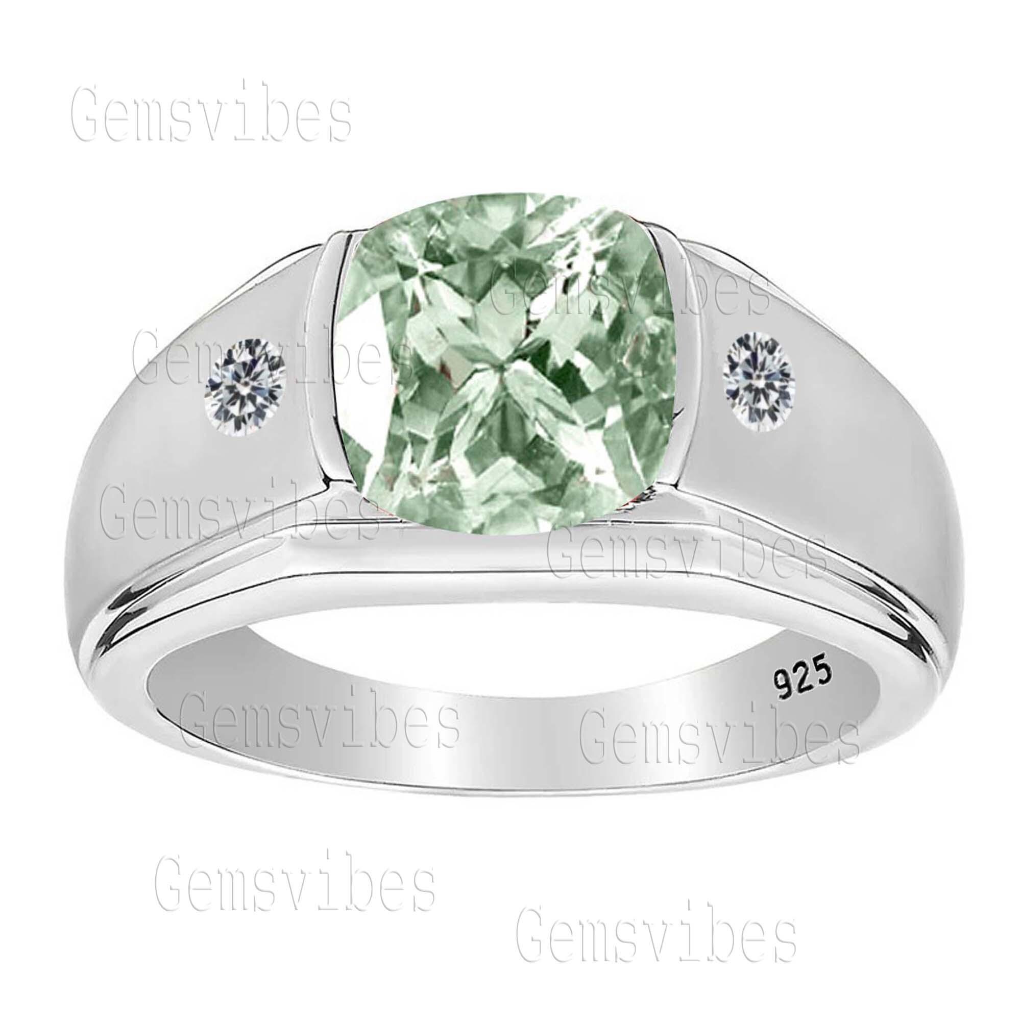 Green Amethyst Ring, 925 Sterling Silver, Handmade Prasiolite Ring