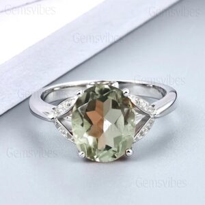 Green Amethyst Gemstone Ring 925 Sterling Silver Halo Ring For Women Wedding Birthday Gift For Her Prasiolite Ring Art Deco Amethyst Ring Green Amethyst Gemstone Ring 925 Sterling Silver Halo Ring For Women Wedding Birthday Gift For Her Prasiolite Ring Art Deco Amethyst Ring