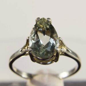 Prasiolite Ring, Genuine Gemstone 8mm Cushion Cut , Pale Green Solitaire Ring, Set in 925 Sterling Silver Four Prong Mounting Prasiolite Ring, Genuine Gemstone 8mm Cushion Cut , Pale Green Solitaire Ring, Set in 925 Sterling Silver Four Prong Mounting