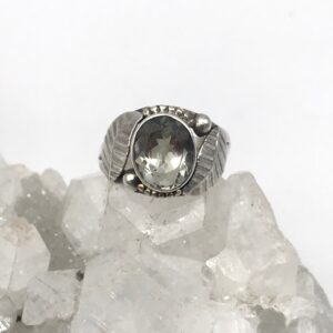 Green Amethyst Ring Size 8 1/2 Green Amethyst Ring Size 8 1/2