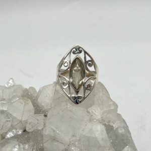 Green Amethyst Ring, Size 9 1/2 Green Amethyst Ring, Size 9 1/2