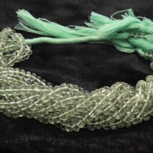 Aaa Natural Green Amethyst Smooth Rondelle Beads, 5-5.5 Mm Green Amethyst Gemstone Beads, 10 Inch Green Amethyst Rondelle Beads