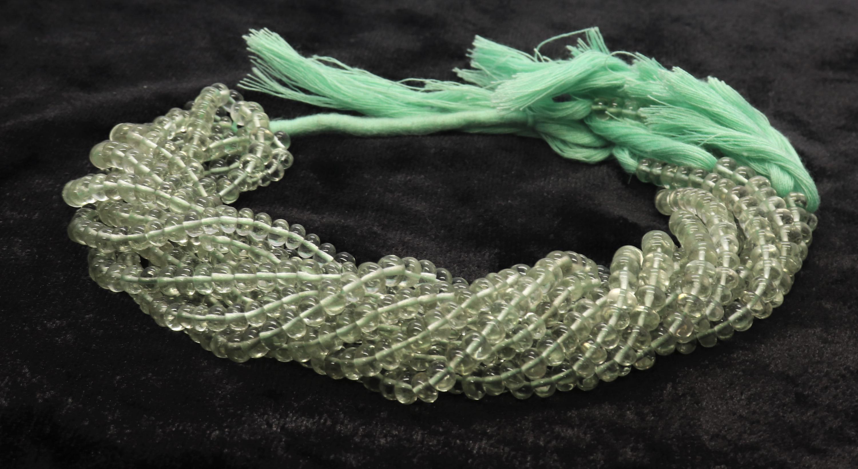 Aaa Natural Green Amethyst Smooth Rondelle Beads, 5-5.5 Mm Green Amethyst Gemstone Beads, 10 Inch Green Amethyst Rondelle Beads