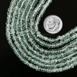 Green Amethyst Plain Tyre Beads, Loose Wheel Shape Beads For Jewelry Making
