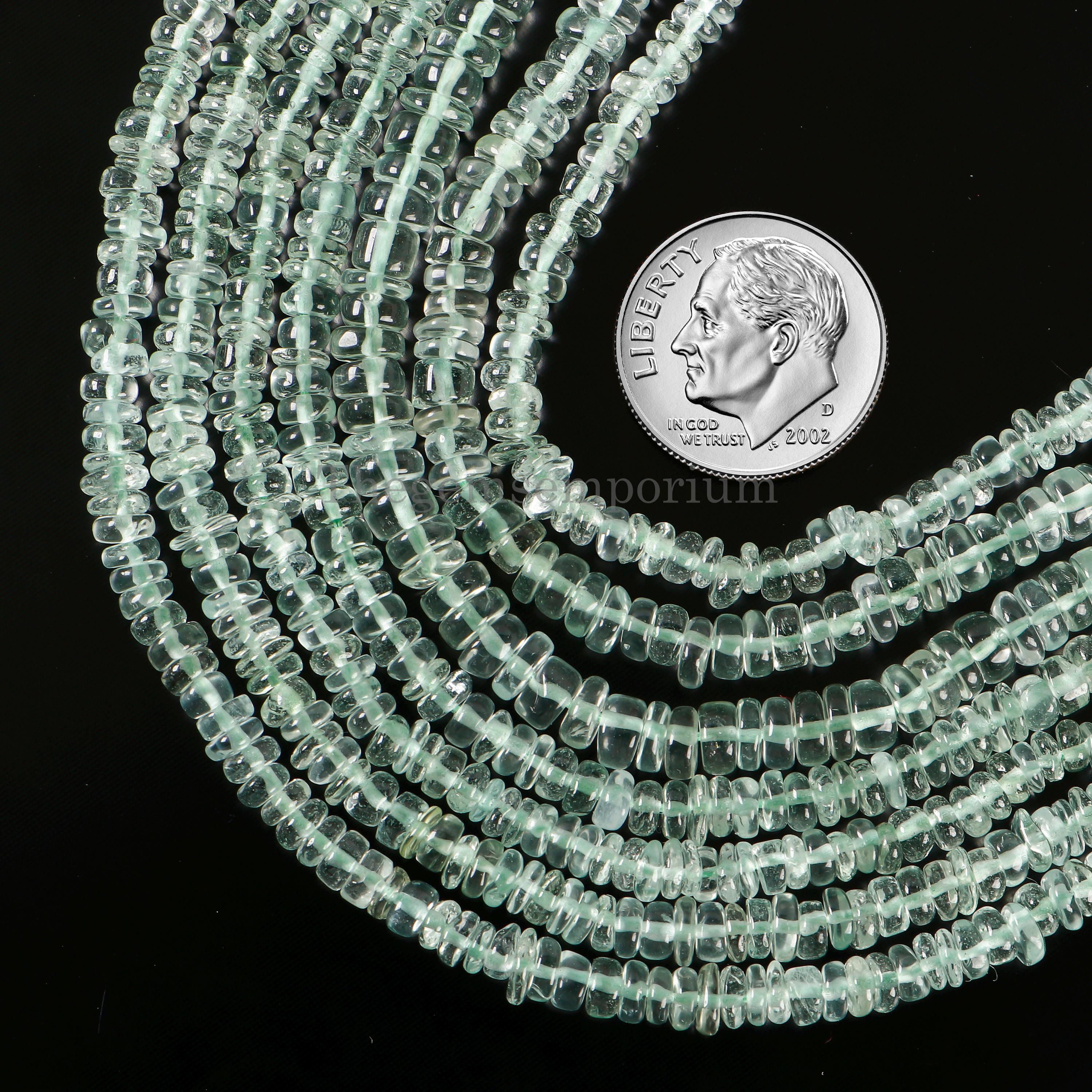 Green Amethyst Plain Tyre Beads, Loose Wheel Shape Beads For Jewelry Making