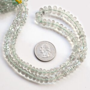 Green Amethyst Smooth Rondelle Beads, 6-9mm/6-11mm/6-13mm Natural Green Amethyst Gemstone Beads, Sold As 9 Inch/18 Inch Strand, Gds1978