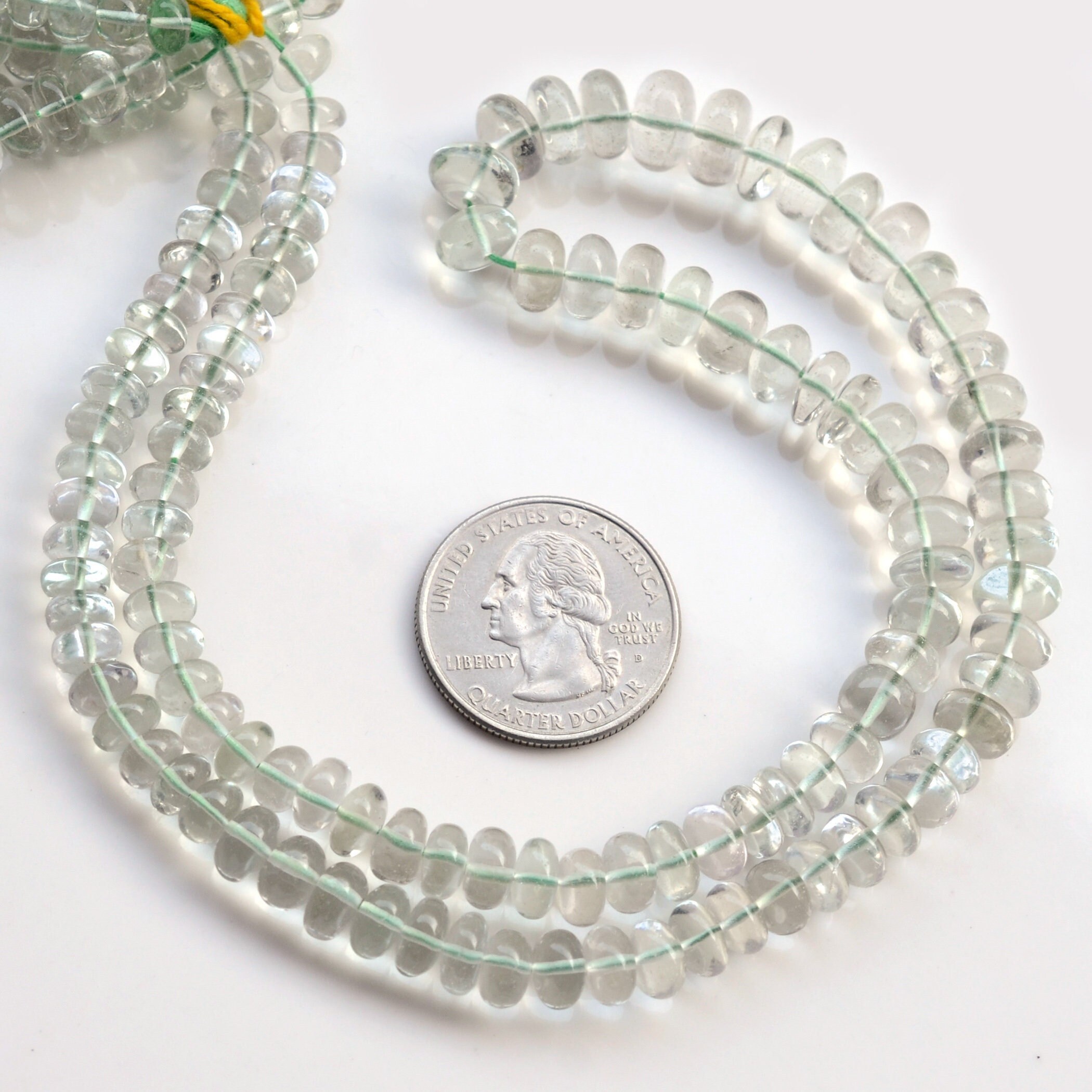 Green Amethyst Smooth Rondelle Beads, 6-9mm/6-11mm/6-13mm Natural Green Amethyst Gemstone Beads, Sold As 9 Inch/18 Inch Strand, Gds1978 Green Amethyst Smooth Rondelle Beads, 6-9mm/6-11mm/6-13mm Natural Green Amethyst Gemstone Beads, Sold As 9 Inch/18 Inch Strand, Gds1978