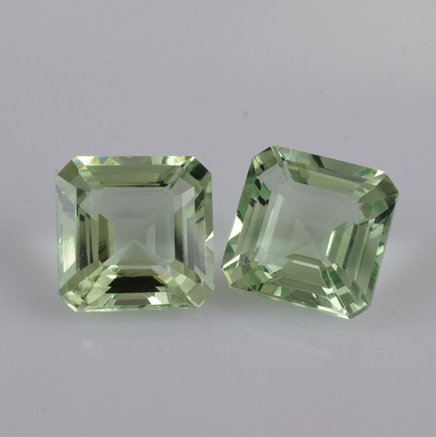 9.28 Cts Natural Green Amethyst 10x10x6.4 Mm Ascher Cut Octagon 2 Pc Loose Gemstone, 100% Natural Green Prasiolite Gemstone - Amgrn-1065 9.28 Cts Natural Green Amethyst 10x10x6.4 Mm Ascher Cut Octagon 2 Pc Loose Gemstone, 100% Natural Green Prasiolite Gemstone - Amgrn-1065