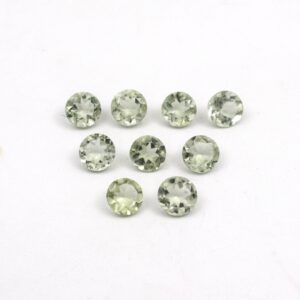 Natural Green Amethyst Round Shape Faceted Calibrated Gemstone   8-15mm Polished Gemstone For Earring Ring Pendant And Jewelry Making