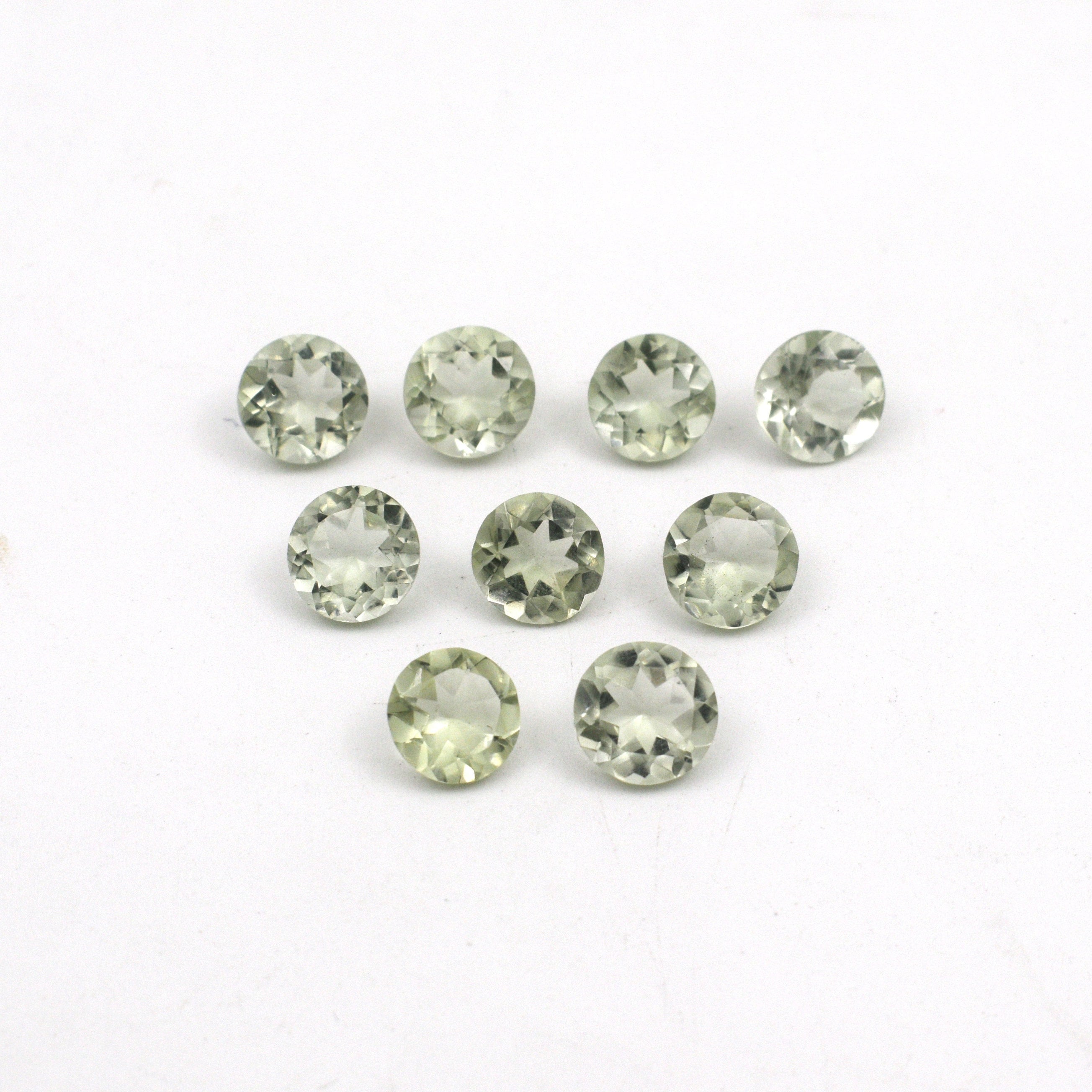 Natural Green Amethyst Round Shape Faceted Calibrated Gemstone   8-15mm Polished Gemstone For Earring Ring Pendant And Jewelry Making