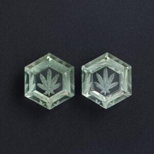 Green Amethyst Intaglio Carving Loose Gemstone, 16x18 Mm, Green Amethyst Jewelry Making Gemstone, Amethyst Carving, Pair ( 2 Pieces )