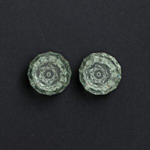Green Amethyst Intaglio Carving Loose Gemstone, 16x16.5 Mm, Green Amethyst Jewelry Making Gemstone, Amethyst Carving, Pair ( 2 Pieces )