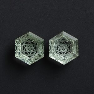 Green Amethyst Intaglio Carving Loose Gemstone, 18x20.5 Mm, Amethyst Jewelry Making Gemstone, Amethyst Carving, Pair ( 2 Pieces )