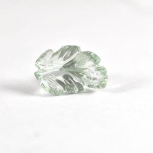 Green Amethyst Leaf Carving, February Birthstone, Handmade Healing Stone
