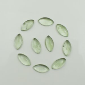 Aaa+ Green Amethyst Smooth Polished Marquise Flat Back Calibrated Cabochon Wholesale Gemstone For Jewelry Making, All Sizes Available