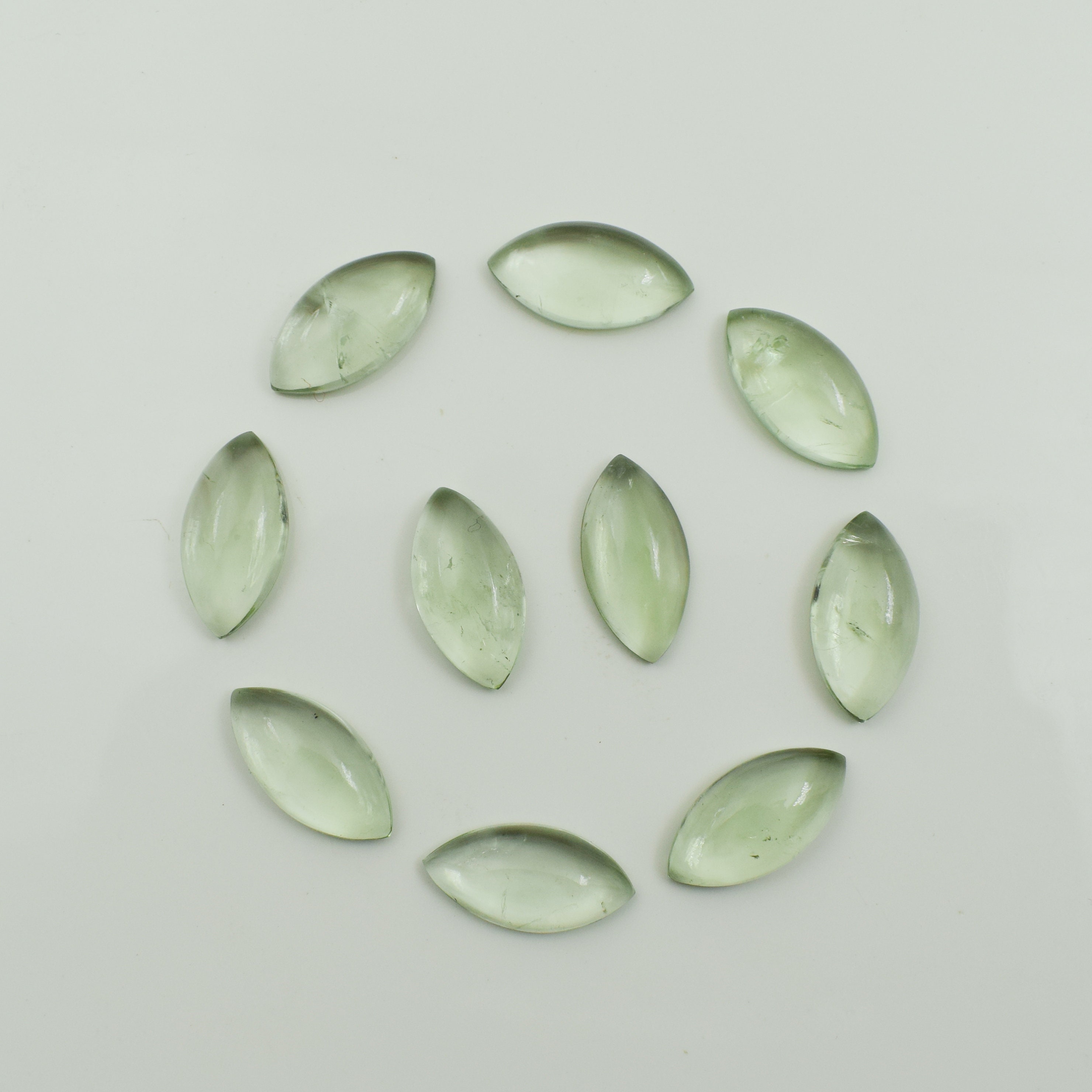 Aaa+ Green Amethyst Smooth Polished Marquise Flat Back Calibrated Cabochon Wholesale Gemstone For Jewelry Making, All Sizes Available Aaa+ Green Amethyst Smooth Polished Marquise Flat Back Calibrated Cabochon Wholesale Gemstone For Jewelry Making, All Sizes Available