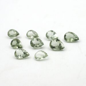 Green Amethyst Faceted Gemstone Natural 6x8 Mm To 18x25 Mm Pear Shape Polished Loose Gemstone For Earring Ring Pendant And Jewelry Making