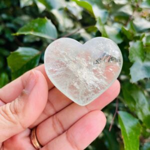 Prasiolite Crystal Heart (42.5 Grams) Polished Clear Green Amethyst Gemstone Heart Stone