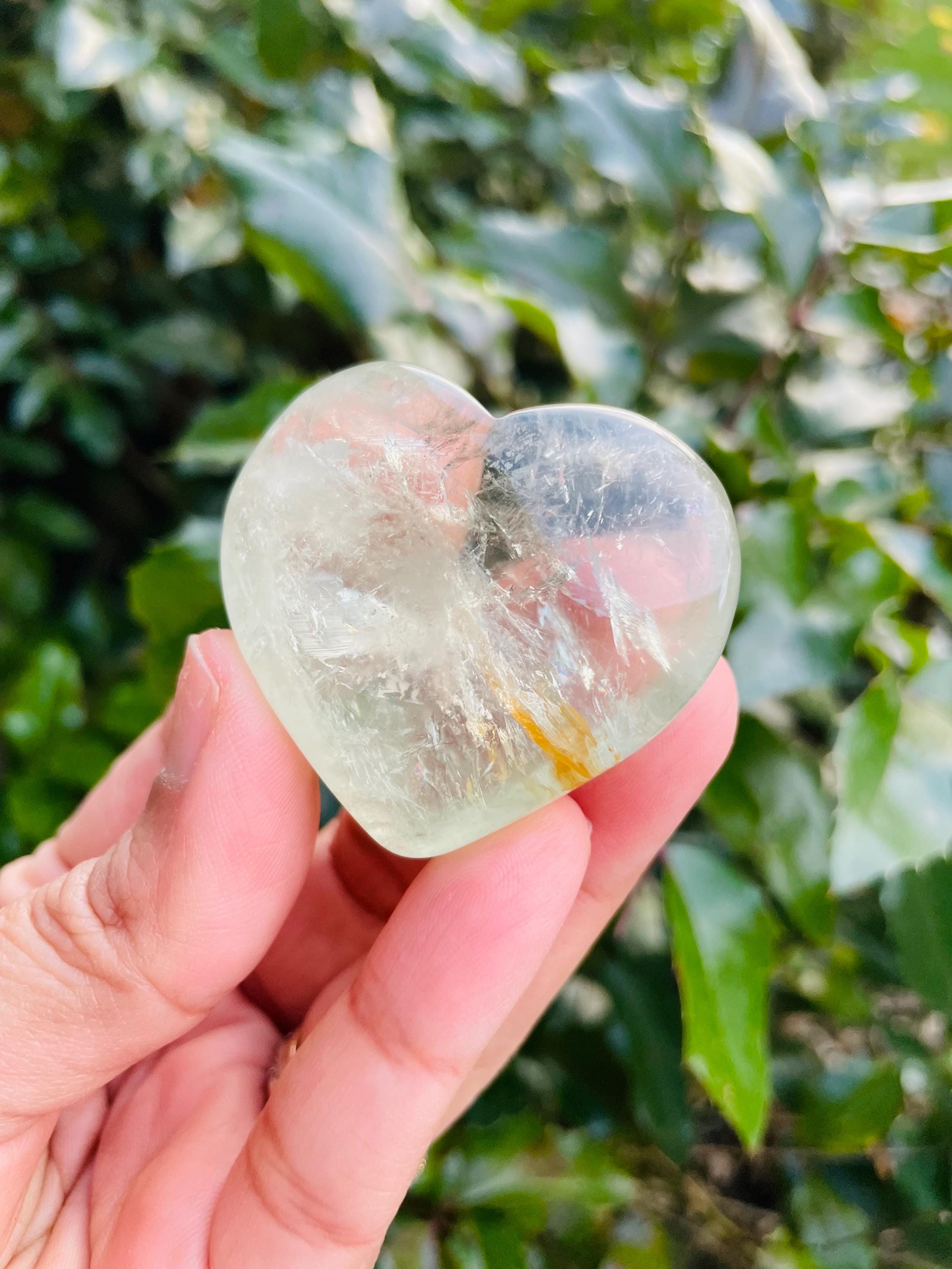 Prasiolite Crystal Heart (57.2 Grams) Polished Clear Green Amethyst Gemstone Heart Stone Prasiolite Crystal Heart (57.2 Grams) Polished Clear Green Amethyst Gemstone Heart Stone