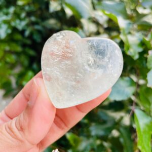 Prasiolite Crystal Heart (41 Grams) Polished Clear Green Amethyst Gemstone Heart Stone