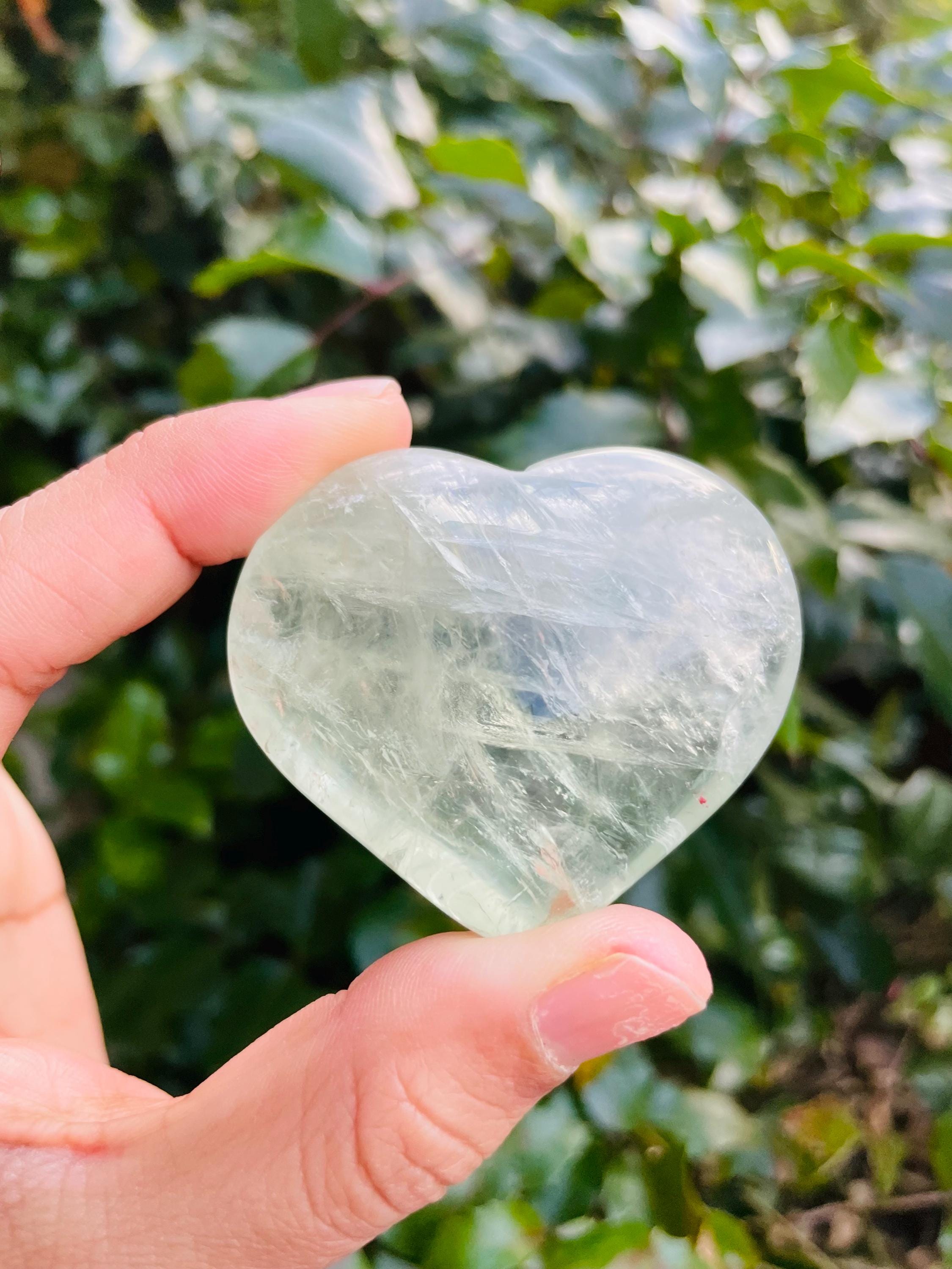 Prasiolite Crystal Heart (69.2 Grams) Polished Clear Green Amethyst Gemstone Heart Stone Prasiolite Crystal Heart (69.2 Grams) Polished Clear Green Amethyst Gemstone Heart Stone