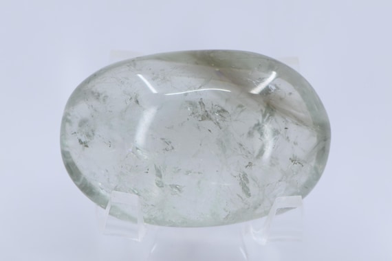 Prasiolite Palm Stone With Smoky Phantom Prasiolite Palm Stone With Smoky Phantom