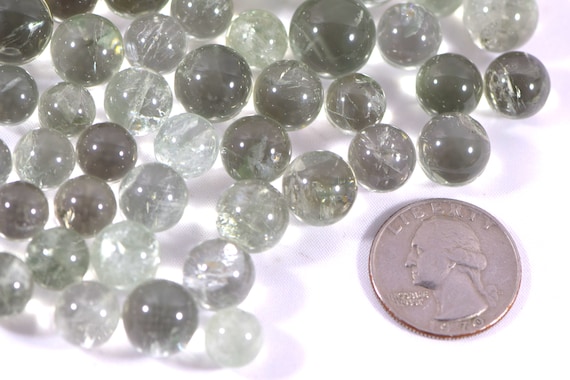 Tiny Prasiolite Spheres