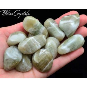 Prasiolite 1" Tumbled Stone Aka Amegreen Green Amethyst #pt22 Prasiolite 1" Tumbled Stone Aka Amegreen Green Amethyst #pt22