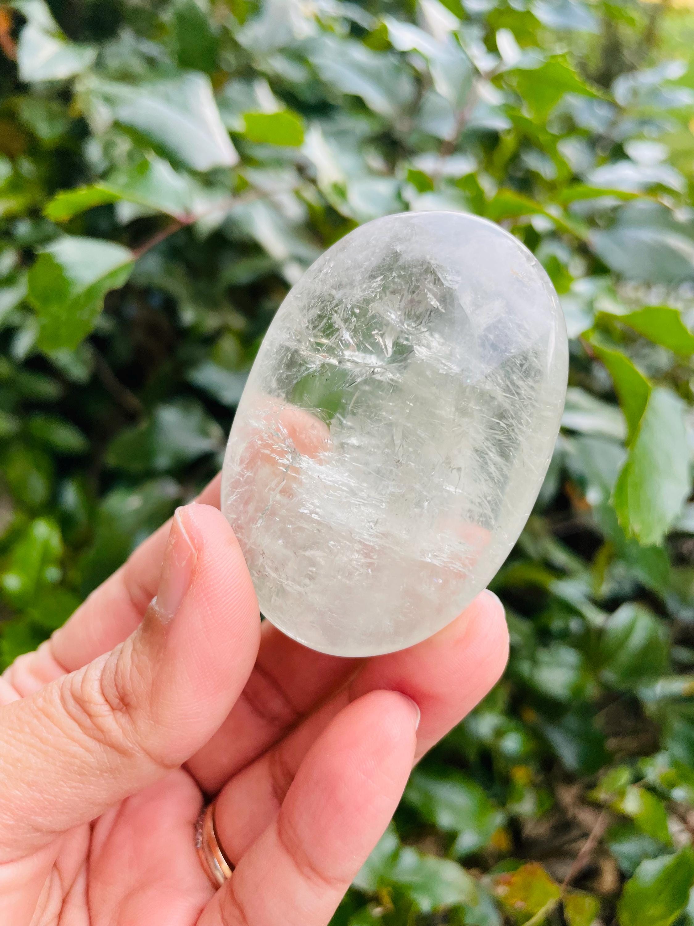 Prasiolite Crystal Palmstone (79.6 Grams) Polished Clear Green Amethyst Gemstone Tumbled Palm Stone Prasiolite Crystal Palmstone (79.6 Grams) Polished Clear Green Amethyst Gemstone Tumbled Palm Stone