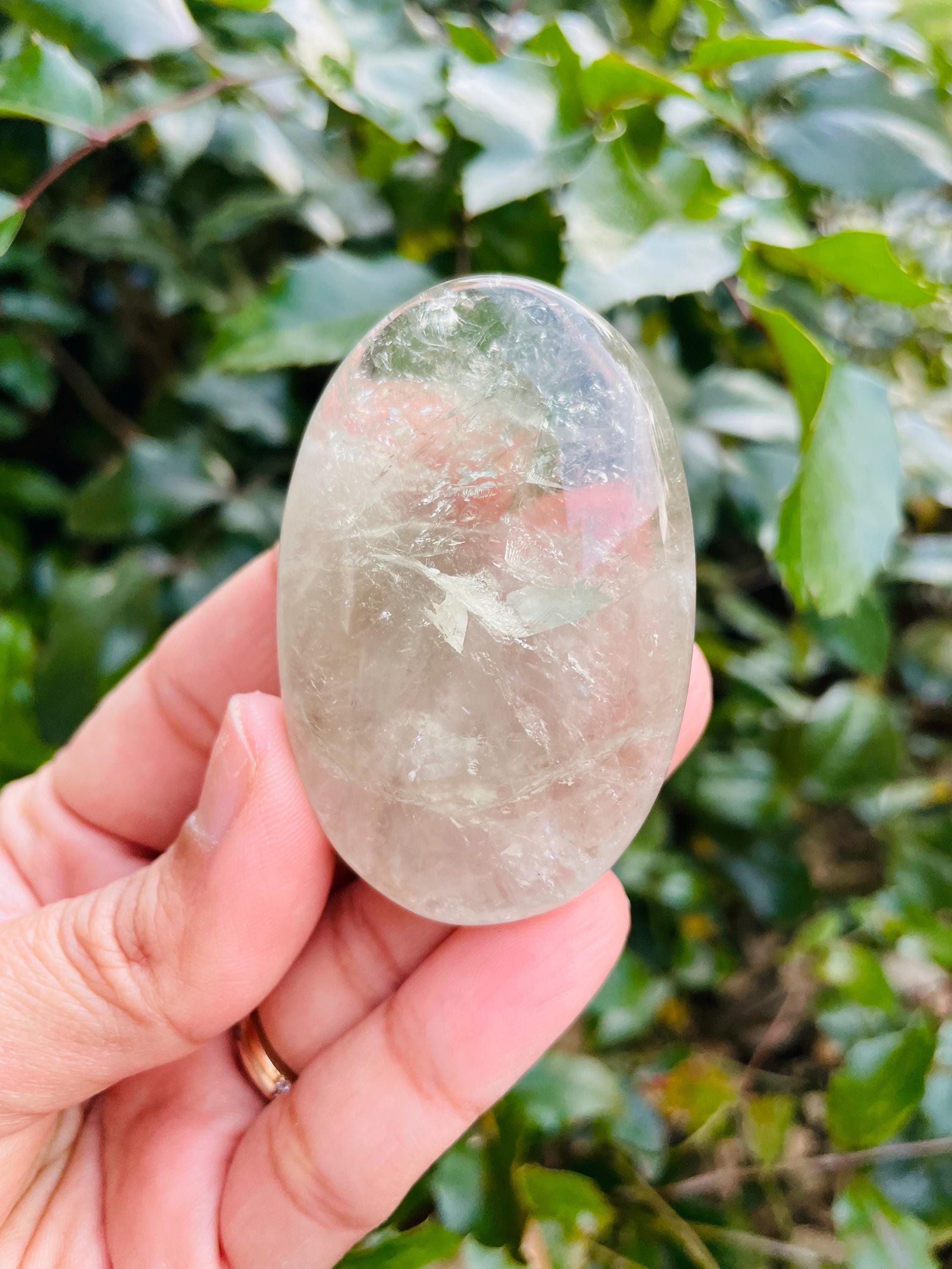 Prasiolite Crystal Palmstone (61.1 Grams) Polished Clear Green Amethyst Gemstone Tumbled Palm Stone Prasiolite Crystal Palmstone (61.1 Grams) Polished Clear Green Amethyst Gemstone Tumbled Palm Stone