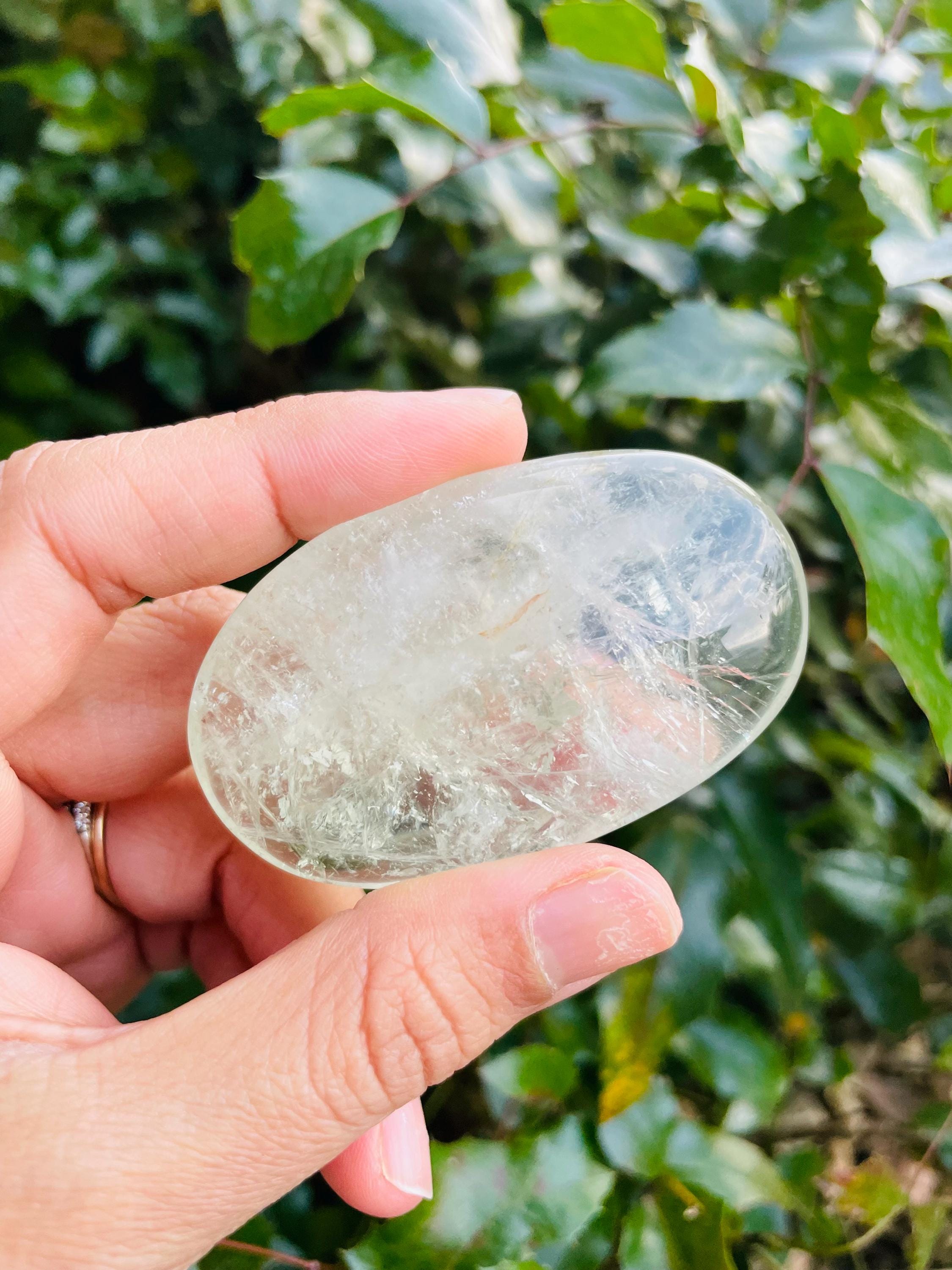 Prasiolite Crystal Palmstone (63.1 Grams) Polished Clear Green Amethyst Gemstone Tumbled Palm Stone Prasiolite Crystal Palmstone (63.1 Grams) Polished Clear Green Amethyst Gemstone Tumbled Palm Stone