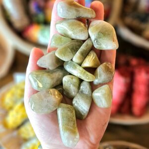 Prasiolite Tumbled Stone, One, Green Amethyst, Rock Hound, Crystal Grids, Metaphysical, New Age