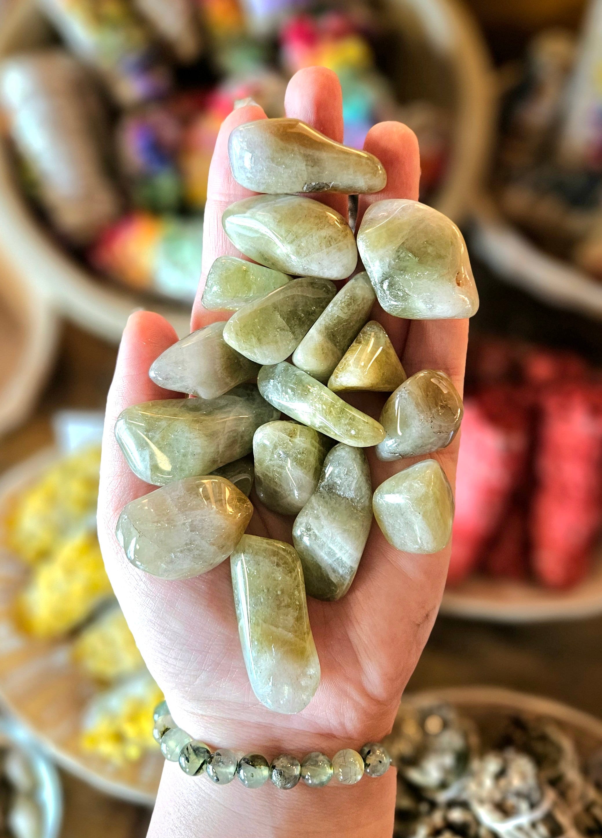 Prasiolite Tumbled Stone, One, Green Amethyst, Rock Hound, Crystal Grids, Metaphysical, New Age