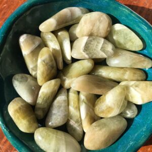 Prasiolite Tumbled Stone , Green Crystal Gemstone Natural