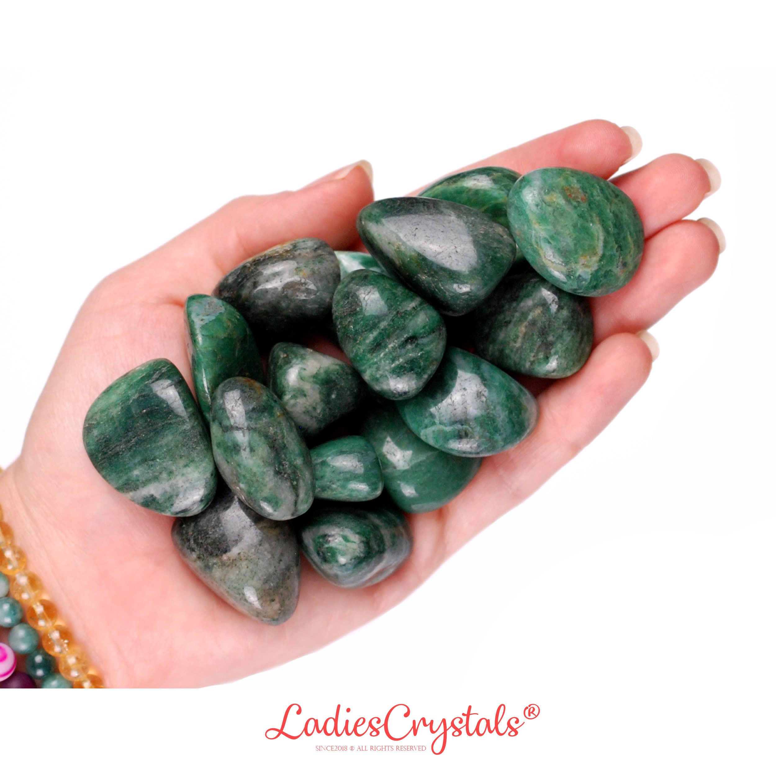 Green Quartz Tumbled Stone, Heart Healing And Vitality, Ritual Gem, Healing Gemstone Green Quartz Tumbled Stone, Heart Healing And Vitality, Ritual Gem, Healing Gemstone