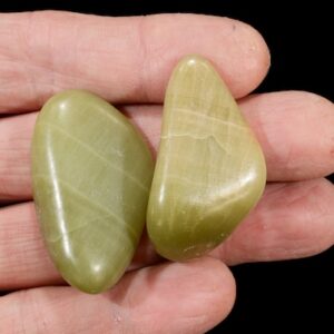 GREEN CALCITE 2" 2 Pieces (Sku 23) Large Tumbled Polished Heart Chakra Crystal Rock Mineral Specimen Reiki Stones