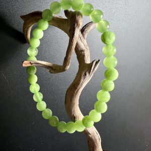 Green Calcite Bracelet 6mm | Lime Green Crystal Stretch | Heart Chakra | Mexico