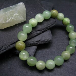 Green Calcite Genuine Bracelet ~ 7 Inches ~ 10mm Round Beads