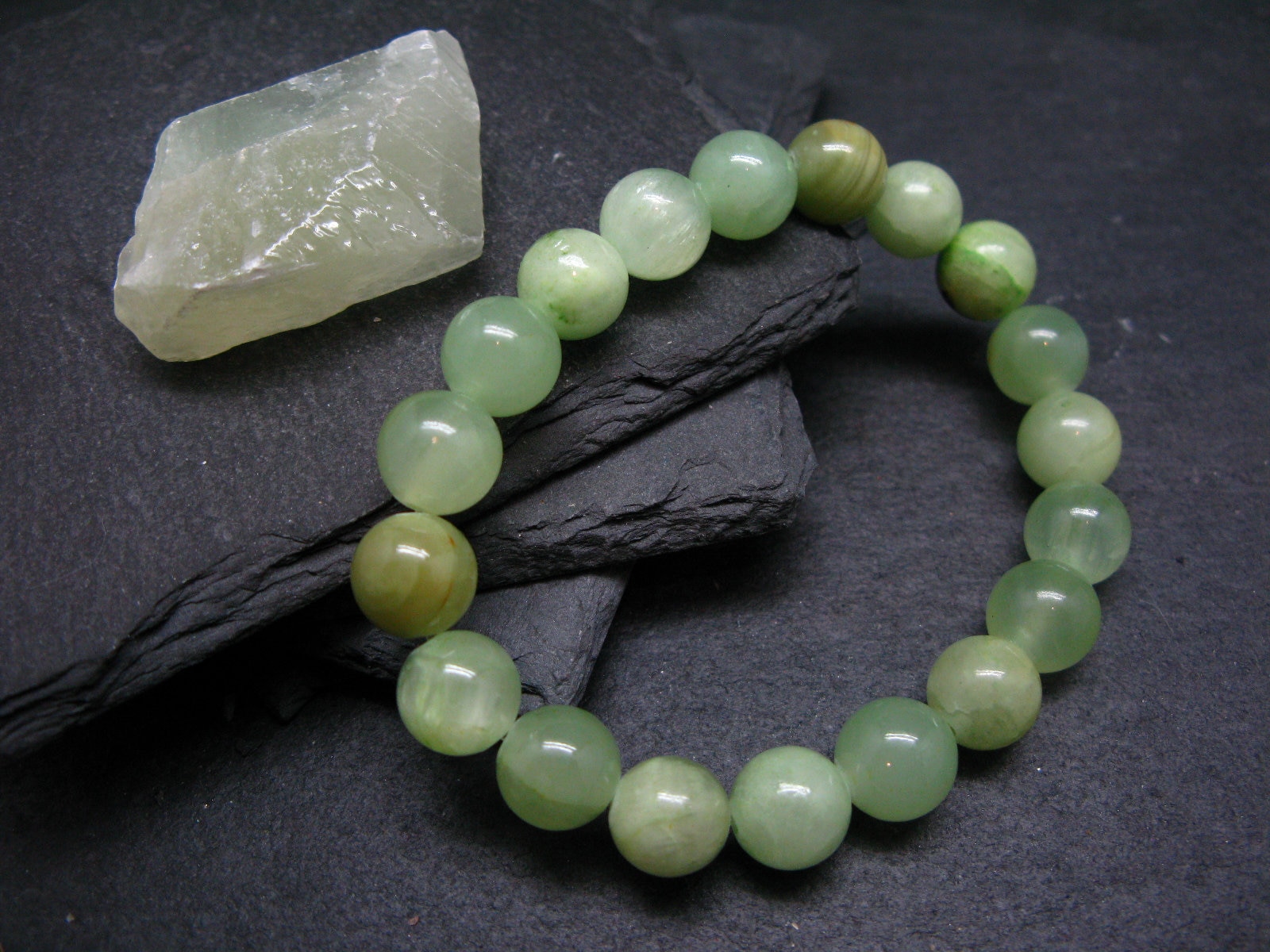 Green Calcite Genuine Bracelet ~ 7 Inches ~ 10mm Round Beads Green Calcite Genuine Bracelet ~ 7 Inches ~ 10mm Round Beads