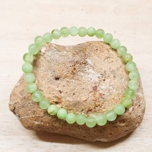 Green calcite bracelet. Stretch elastic stacking bracelets for women. Reiki jewelry uk