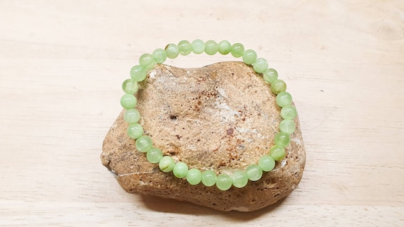 Green Calcite Bracelet. Stretch Elastic Stacking Bracelets For Women. Reiki Jewelry Uk