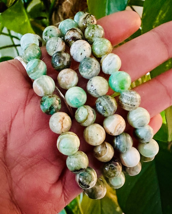 Green Calcite Crystal Bracelet: Heart Chakra Healing, Love & Motivation