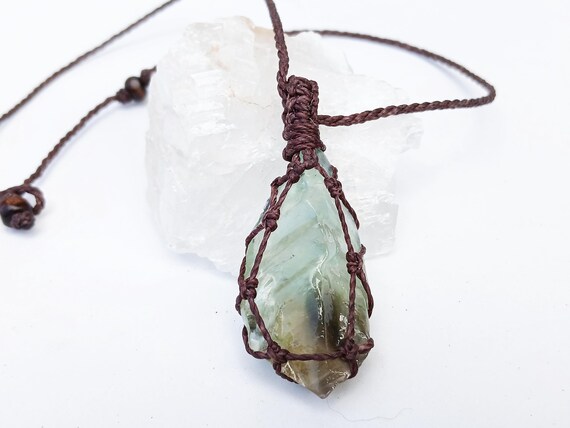 Green Calcite Crystal Necklace –handmade – Boho Gemstone Jewellery