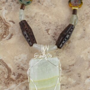 Pistachio Calcite Vegan Suede Necklace Pistachio Calcite Vegan Suede Necklace
