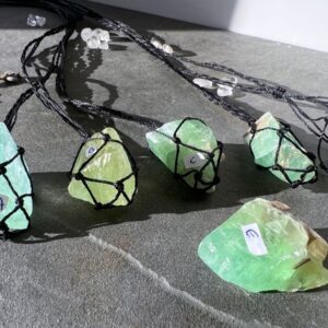 Raw Green Calcite Necklace, You Can Choose