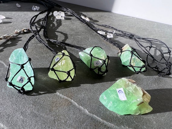 Raw Green Calcite Necklace, You Can Choose