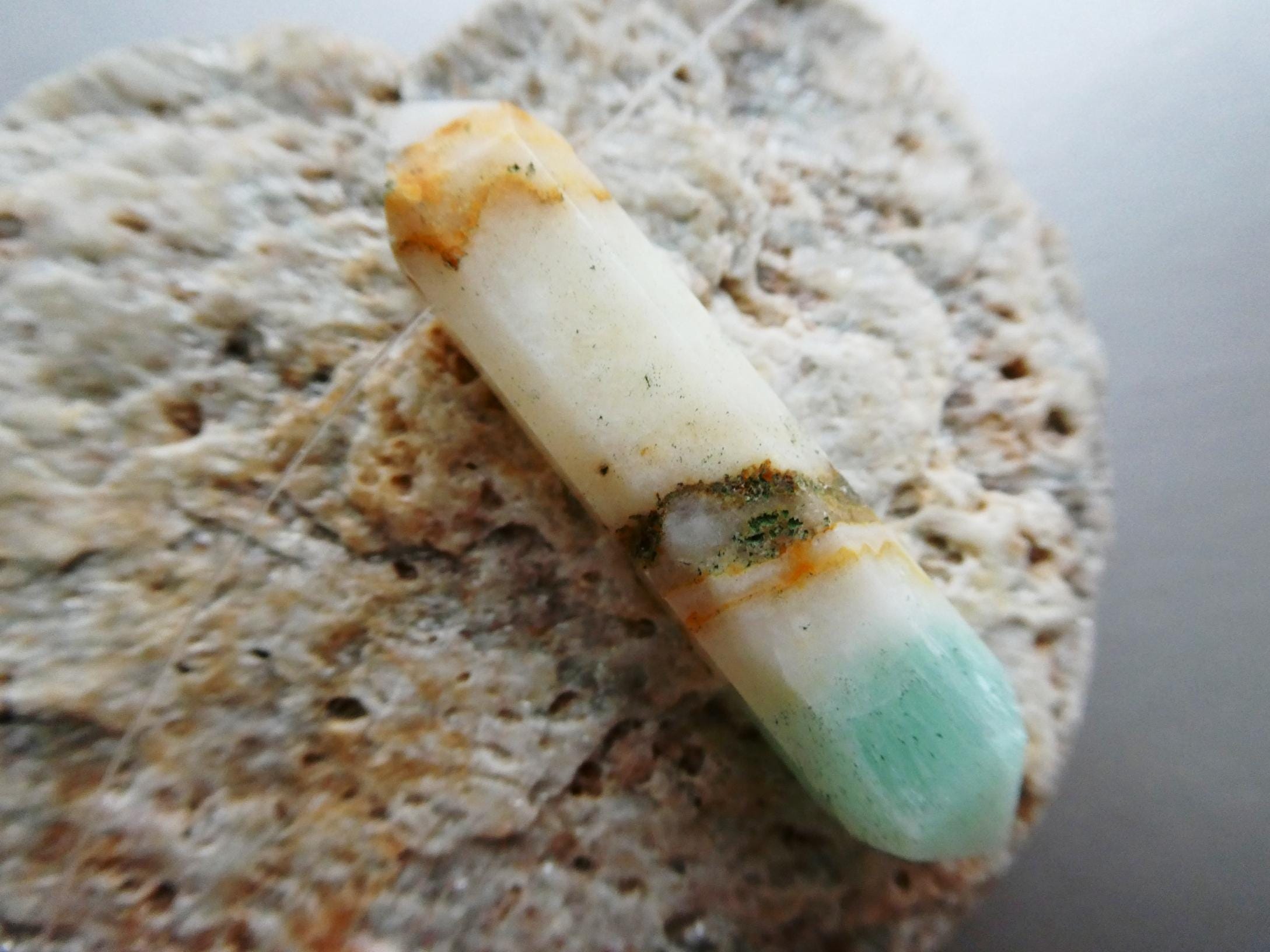 Green Calcite Crystal 44mm Point Bead- 1 Pc Double Terminated 1mm Hole-craft Beads-jewelry Making Green Calcite Crystal 44mm Point Bead- 1 Pc Double Terminated 1mm Hole-craft Beads-jewelry Making