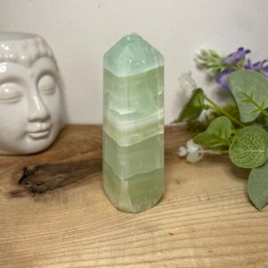 Aqua Pistachio Calcite Standing Point Aqua Pistachio Calcite Standing Point